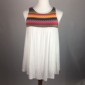 Colorful Embroidered Tank Top